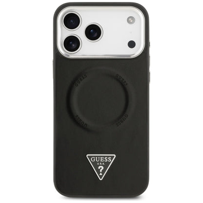 MagSafe-kotelo Apple iPhone 17 Pro Maxille, Guess, Triangle Logo, Musta Hopea