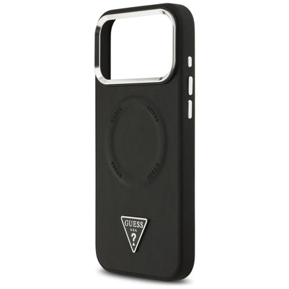 MagSafe-kotelo Apple iPhone 17 Pro Maxille, Guess, Triangle Logo, Musta Hopea