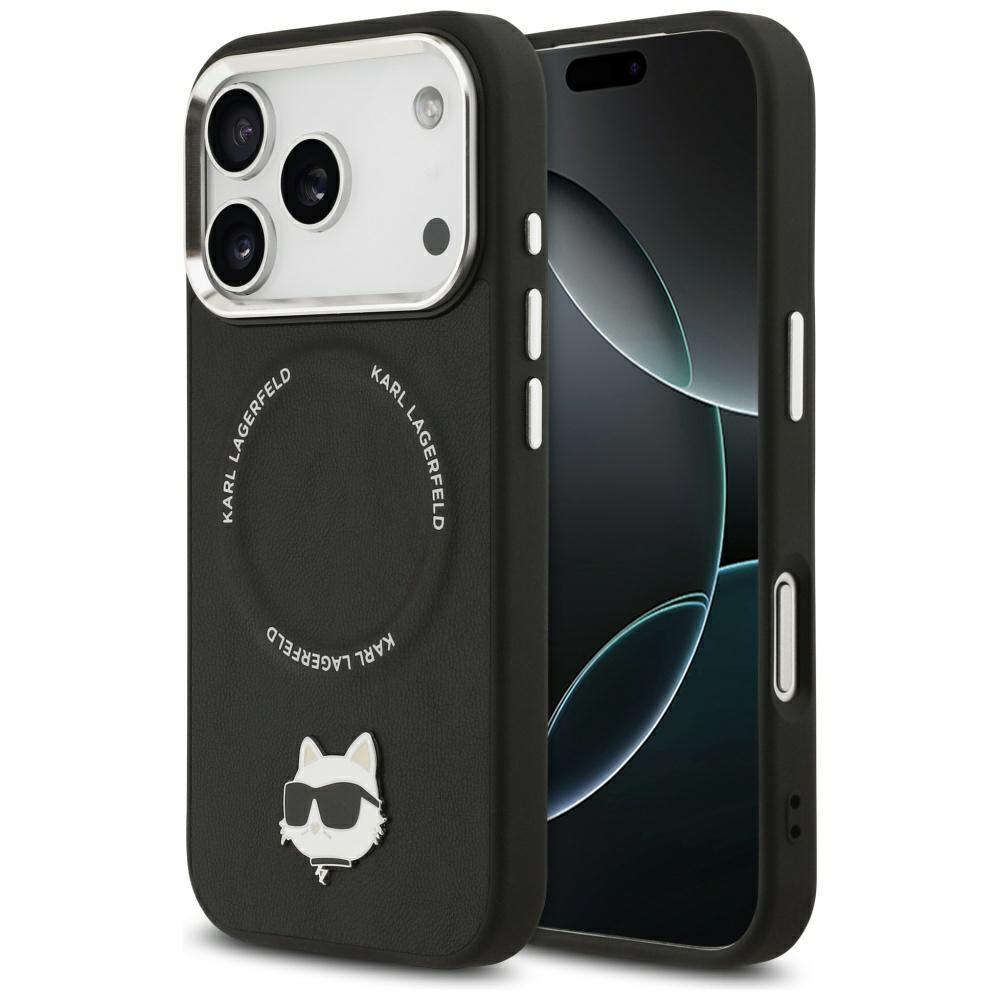 MagSafe Case for Apple iPhone 17 Pro Max, Karl Lagerfeld, Choupette Pin, Black