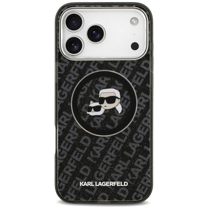 MagSafe-kotelo Apple iPhone 17 Pro Maxille, Karl Lagerfeld, Glitter Karl & Choupette Head, Musta