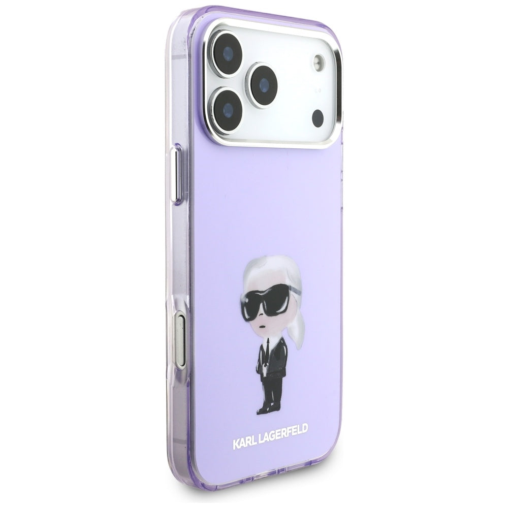 MagSafe-kotelo Apple iPhone 17 Pro Maxille, Karl Lagerfeld, IML Aquarelle Logo Karl, Violetti