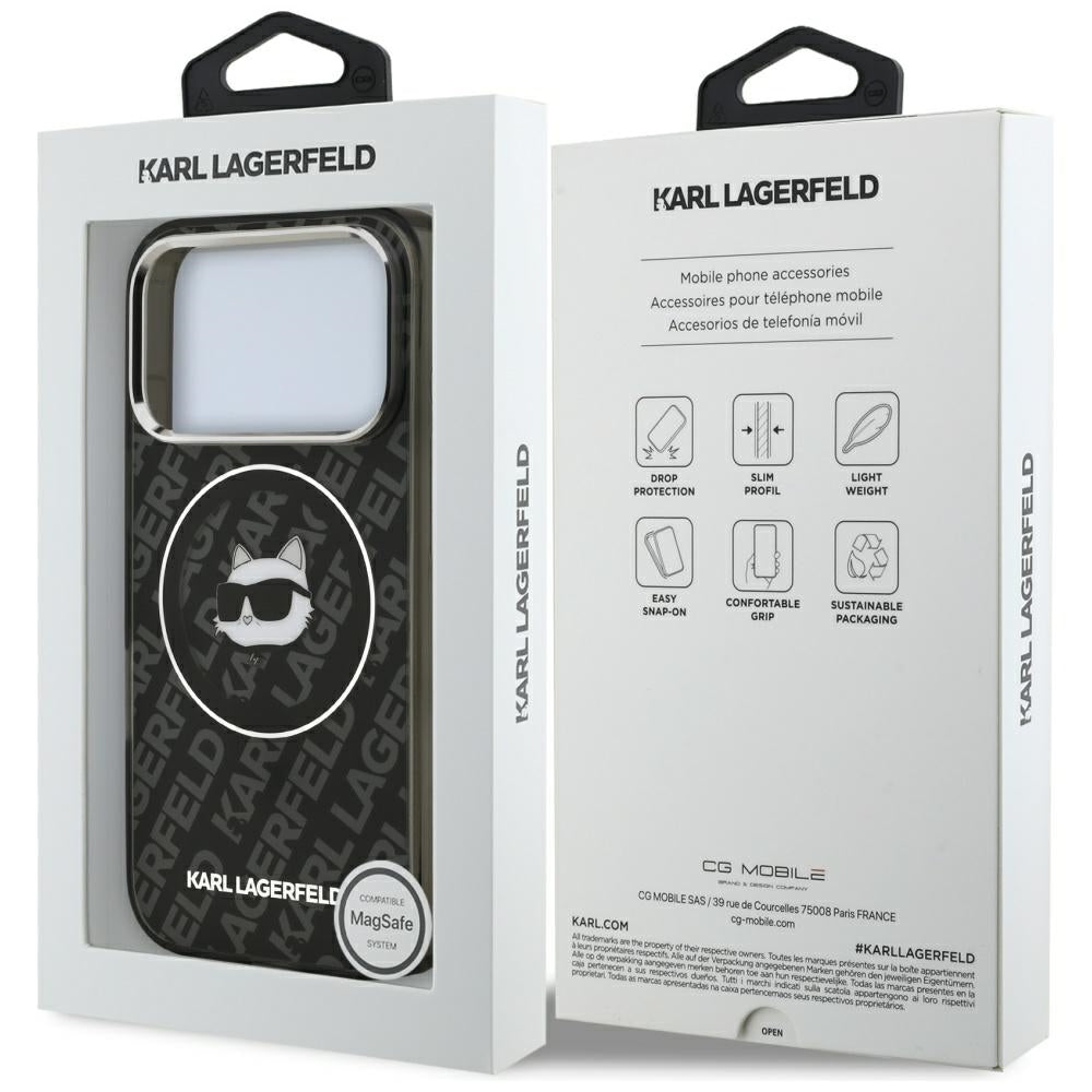 MagSafe-kotelo Apple iPhone 17 Pro Maxille, Karl Lagerfeld, IML Choupette's Head, Musta