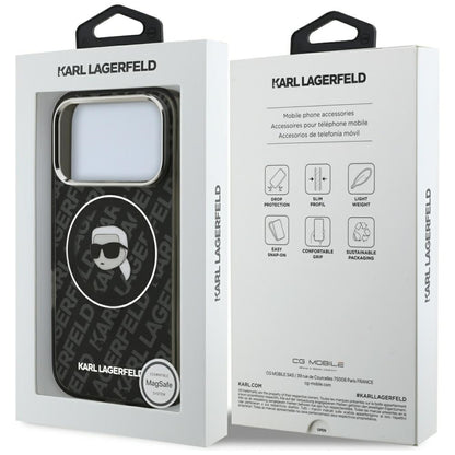 MagSafe-kotelo Apple iPhone 17 Pro Maxille, Karl Lagerfeld, IML Karl`s Head, Musta