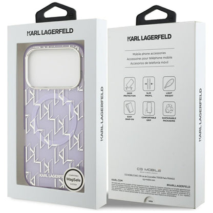 MagSafe-kotelo Apple iPhone 17 Pro Maxille, Karl Lagerfeld, IML KL Monogram, Violetti