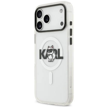 MagSafe-kotelo Apple iPhone 17 Pro Maxille, Karl Lagerfeld, IML Sketch Logo Choupette, Läpinäkyvä