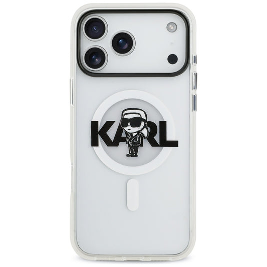 MagSafe-kotelo Apple iPhone 17 Pro Maxille, Karl Lagerfeld, IML Sketch Logo Karl, Läpinäkyvä