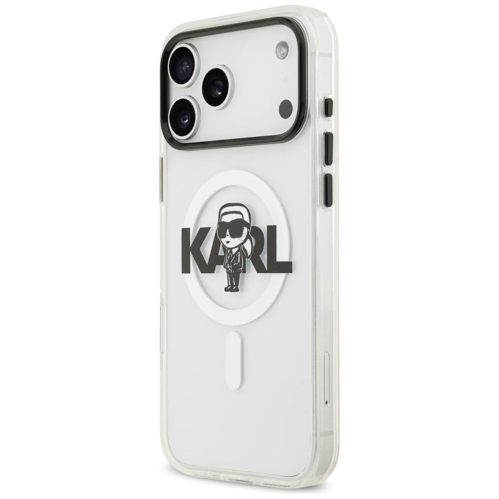 MagSafe-kotelo Apple iPhone 17 Pro Maxille, Karl Lagerfeld, IML Sketch Logo Karl, Läpinäkyvä