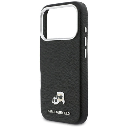 MagSafe Case for Apple iPhone 17 Pro Max, Karl Lagerfeld, Karl & Choupette Head's Pin, Black