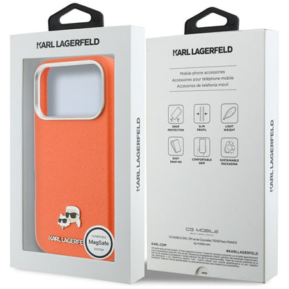 MagSafe-kotelo Apple iPhone 17 Pro Maxille, Karl Lagerfeld, Karl & Choupette Head's Pin, Oranssi