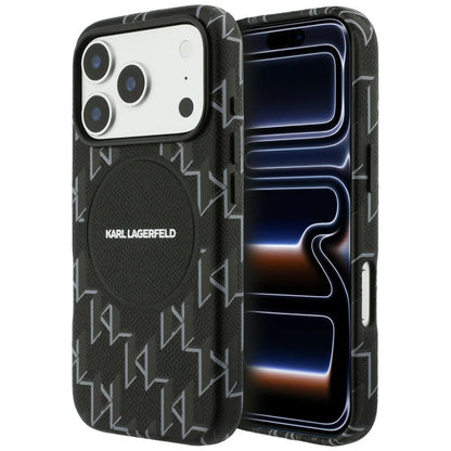 MagSafe Case for Apple iPhone 17 Pro Max, Karl Lagerfeld, KL Monogram Logo, Black