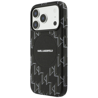 MagSafe Case for Apple iPhone 17 Pro Max, Karl Lagerfeld, KL Monogram Logo, Black