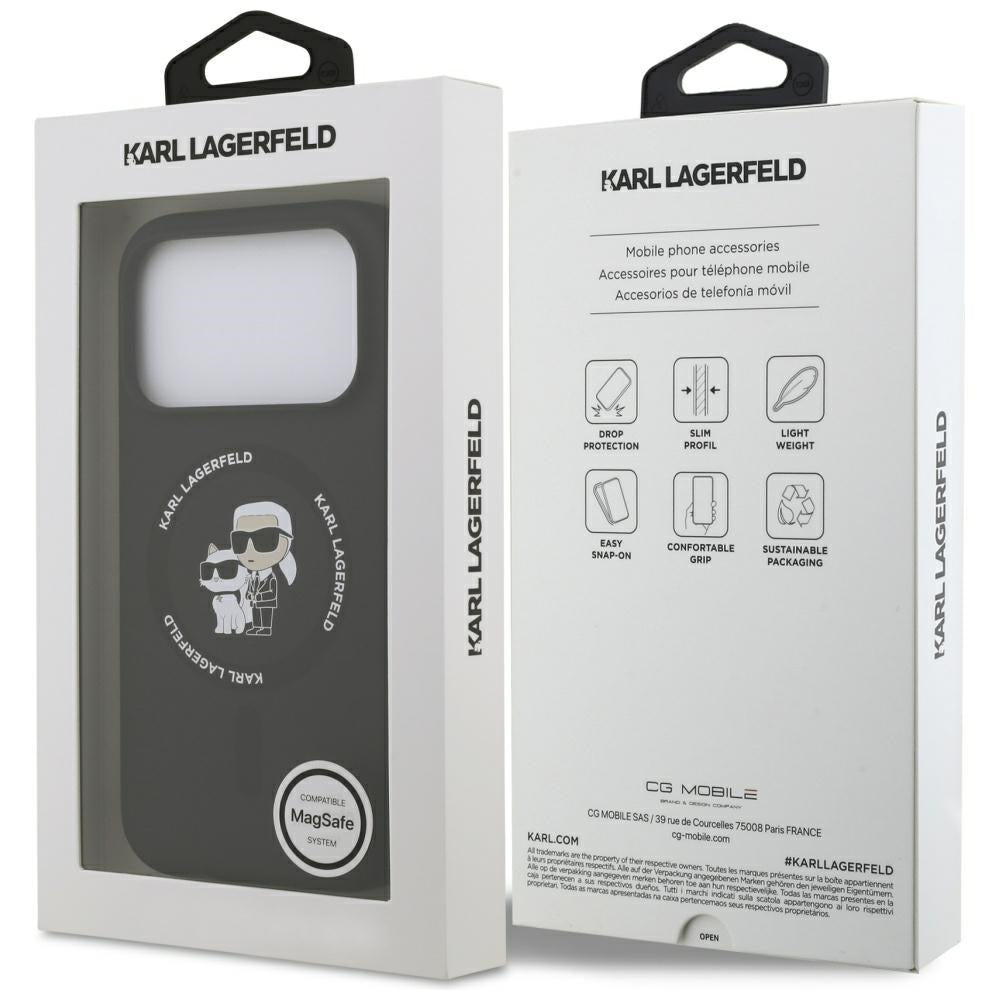 MagSafe-kotelo Apple iPhone 17 Pro Maxille, Karl Lagerfeld, Ring Karl & Choupette, Musta