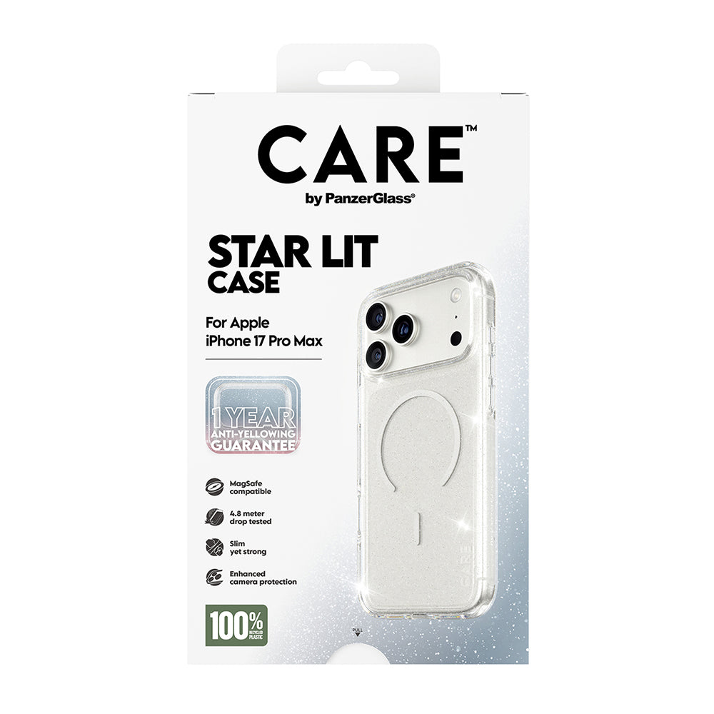 MagSafe-kotelo Apple iPhone 17 Pro Maxille, PanzerGlass, Care Urban Explorer Star Lit, Läpinäkyvä Valkoinen