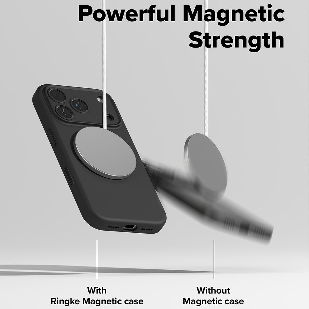 MagSafe-kotelo Apple iPhone 17 Pro Maxille, Ringke, Silikoni, Musta