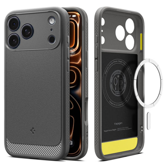 MagSafe-kotelo Apple iPhone 17 Pro Maxille, Spigen, Rugged Armor, Harmaa