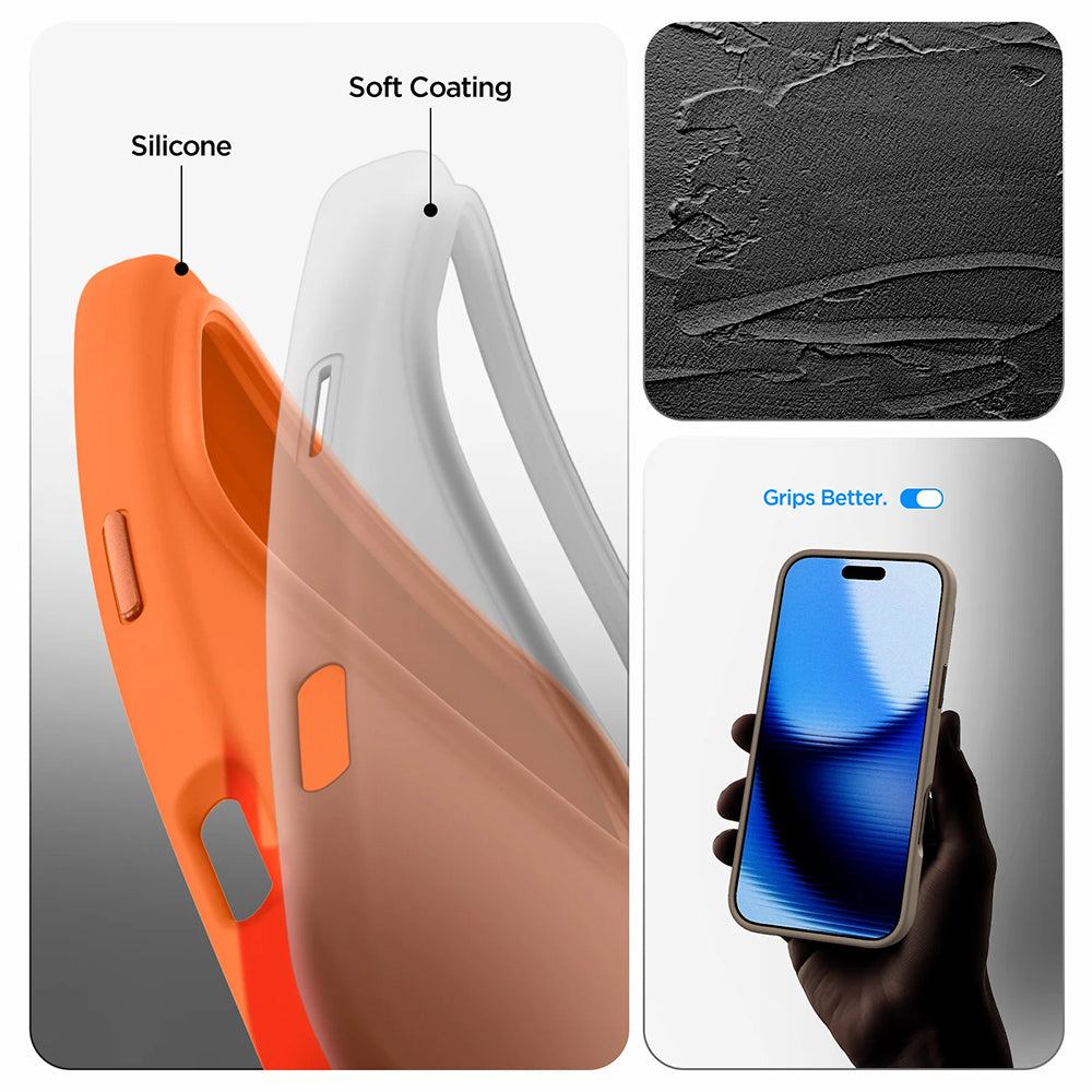 MagSafe-kuori Apple iPhone 17 Pro Maxille, Spigen, Silicone Fit, Oranssi ACS11378