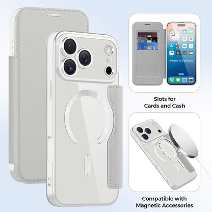 MagSafe-kotelo Apple iPhone 17 Pro Maxille, Techsuit, SmartMag Book, Harmaa