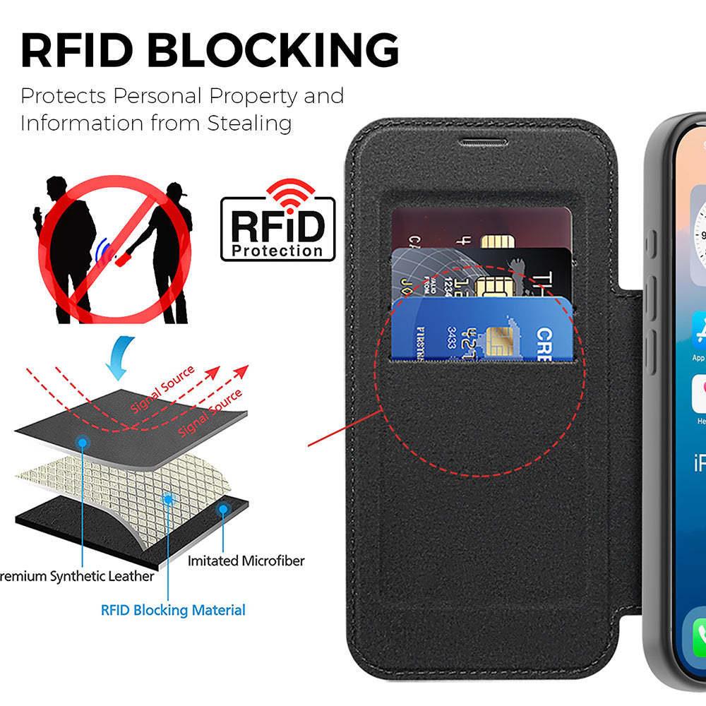 MagSafe-kotelo Apple iPhone 17 Pro Maxille, Techsuit, SmartMag Book, Vihreä