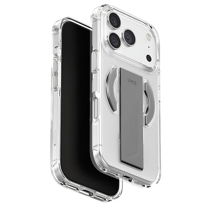 MagSafe-kotelo Apple iPhone 17 Pro Maxille, UNIQ, Heldro Air MagClick, Harmaa Läpinäkyvä