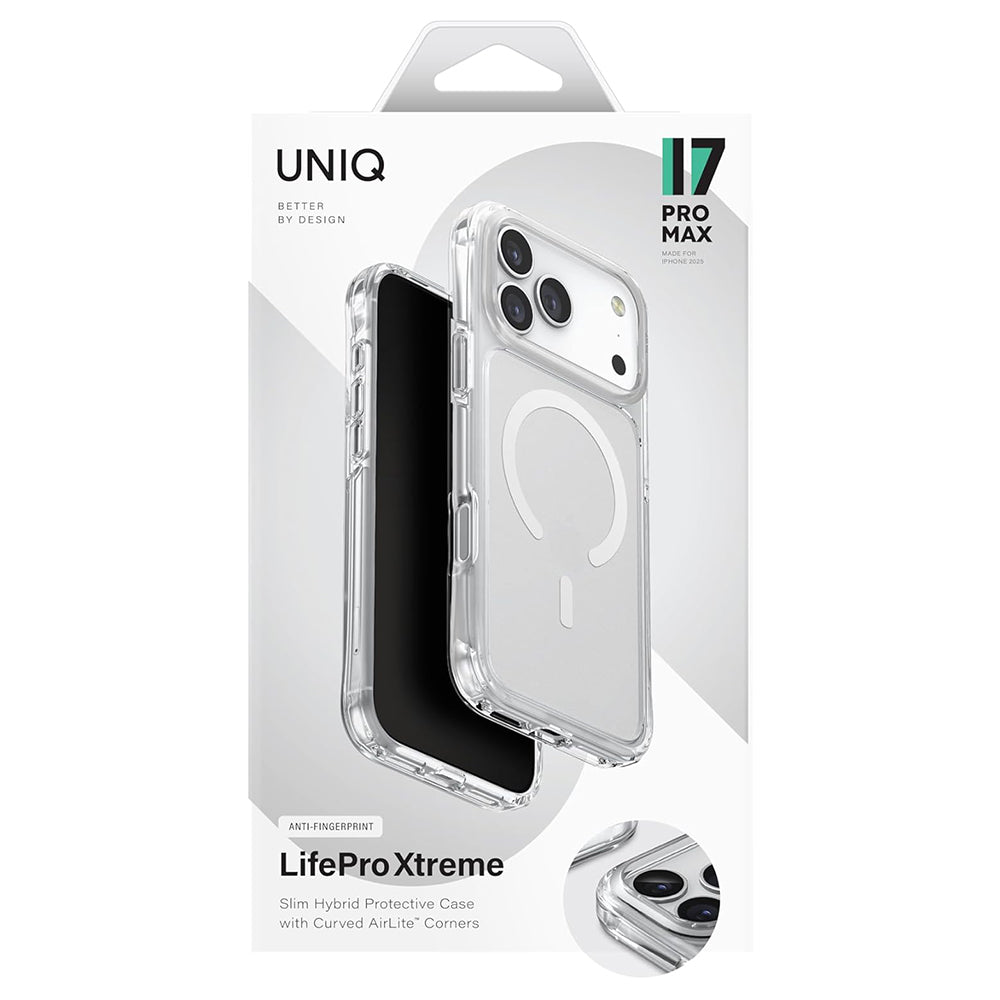 MagSafe-kotelo Apple iPhone 17 Pro Maxille, UNIQ, LifePro Xtreme MagClick, Läpinäkyvä
