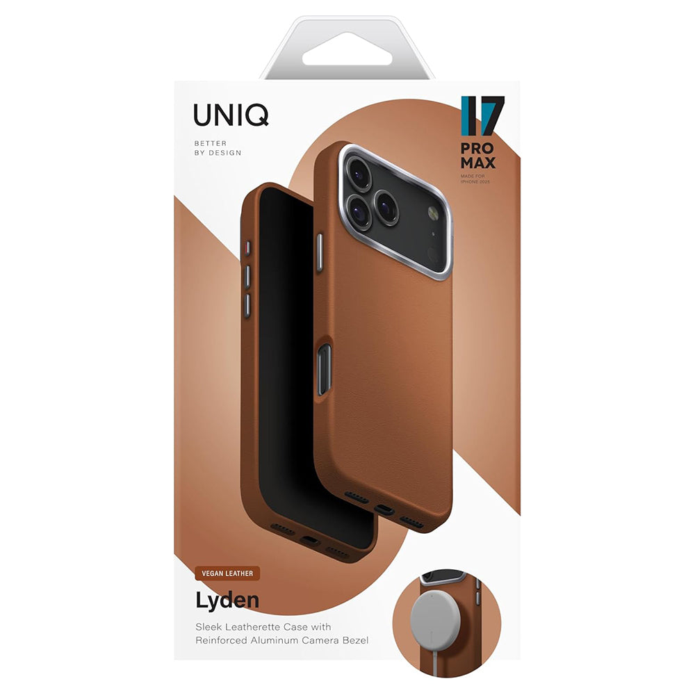 MagSafe-kuori Apple iPhone 17 Pro Maxille, UNIQ, Lyden Leatherette, Ruskea