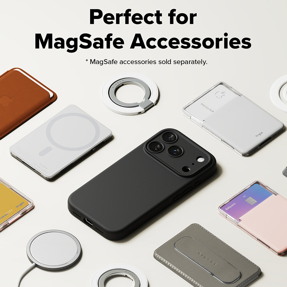MagSafe-kotelo Apple iPhone 17 Prolle, Ringke, Silikoni, Musta