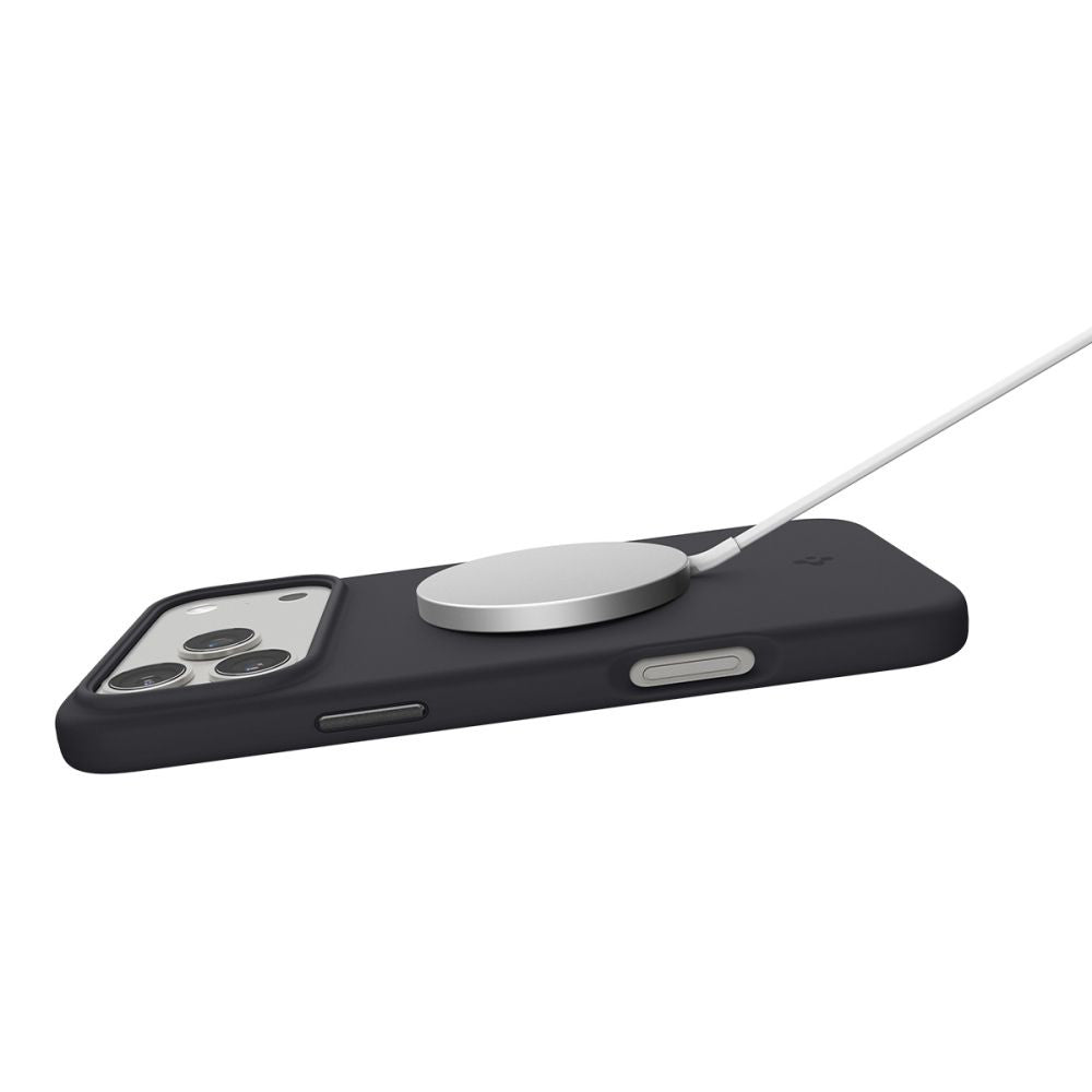 MagSafe-kotelo Apple iPhone 17 Prolle, Spigen, Silicone Fit, Musta