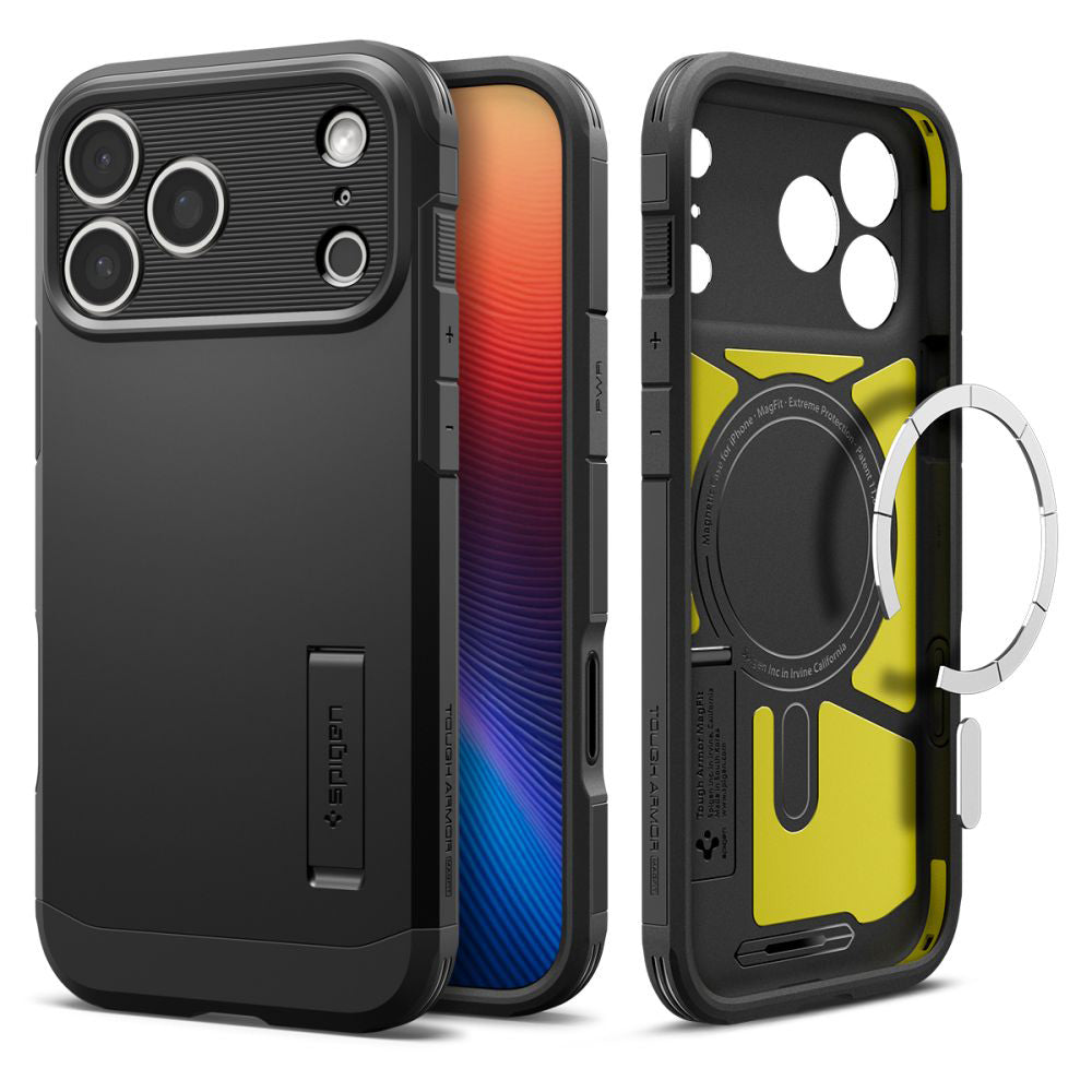 MagSafe-kotelo Apple iPhone 17 Prolle, Spigen, Tough Armor T, Musta