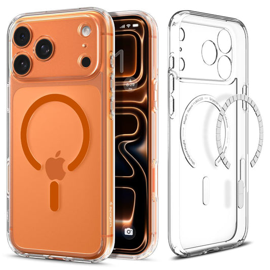 MagSafe-kotelo Apple iPhone 17 Prolle, Spigen, Ultra Hybrid, Oranssi Läpinäkyvä ACS11112