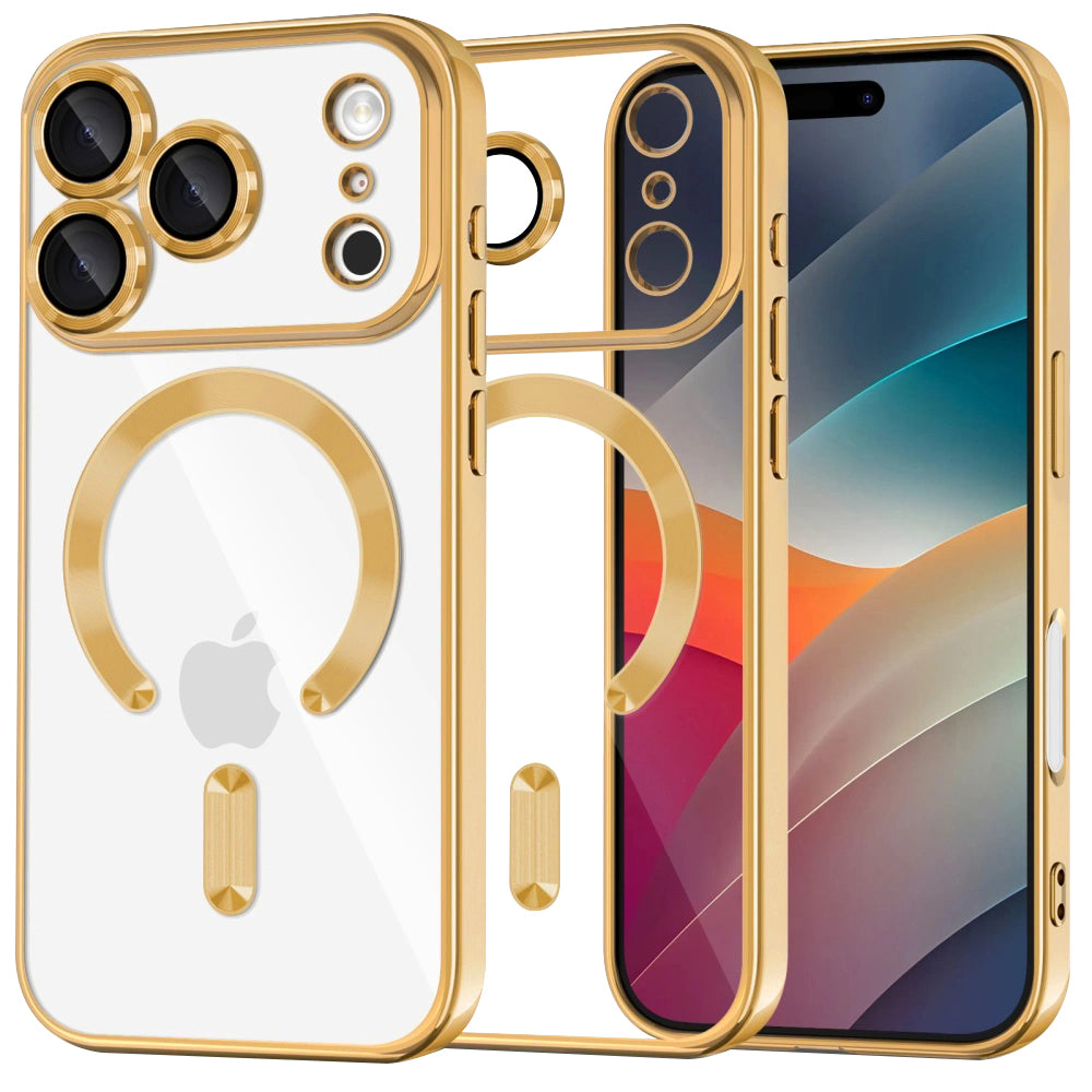 MagSafe-kotelo Apple iPhone 17 Prolle, Techsuit, Luxury Crystal, Kultainen