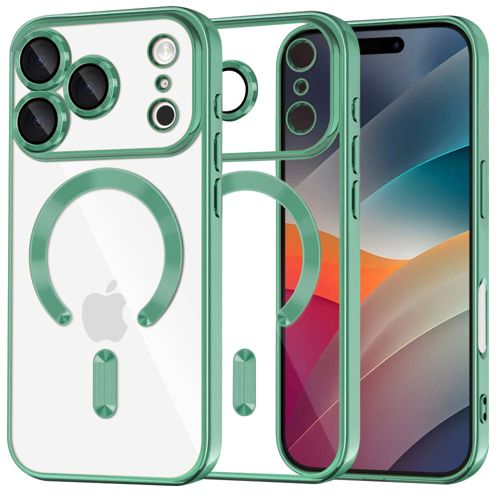 MagSafe-kotelo Apple iPhone 17 Prolle, Techsuit, Luxury Crystal, Vaaleanvihreä