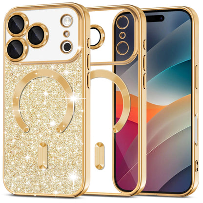 MagSafe-kotelo Apple iPhone 17 Prolle, Techsuit, Luxury Glitter, Kultainen
