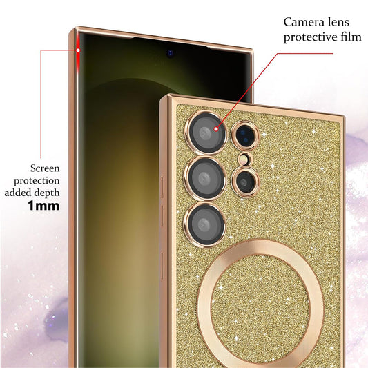 MagSafe-kotelo Apple iPhone 17 Prolle, Techsuit, Luxury Glitter, Vaaleanvihreä