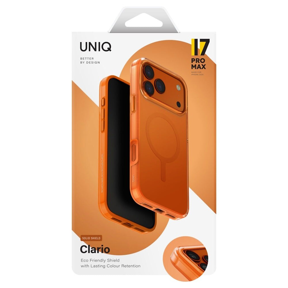 MagSafe-kotelo Apple iPhone 17 Prolle, UNIQ, Clario MagClick, Oranssi