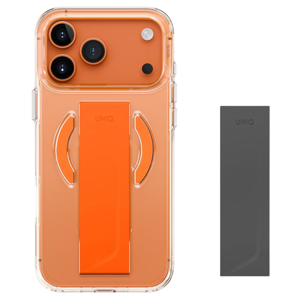 MagSafe-kotelo Apple iPhone 17 Prolle, UNIQ, Heldro Air MagClick, Oranssi Läpinäkyvä