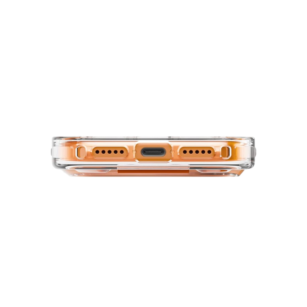 MagSafe-kotelo Apple iPhone 17 Prolle, UNIQ, Heldro Air MagClick, Oranssi Läpinäkyvä