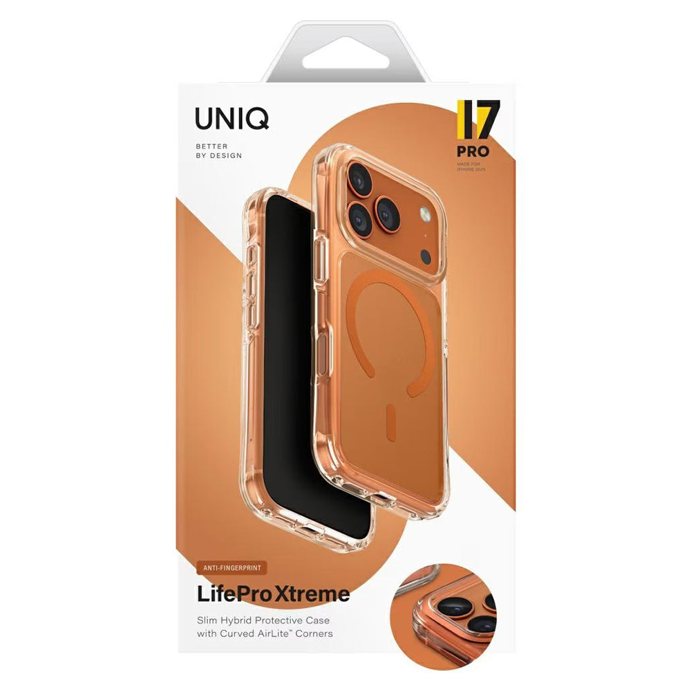 MagSafe-kotelo Apple iPhone 17 Prolle, UNIQ, LifePro Xtreme MagClick, Oranssi