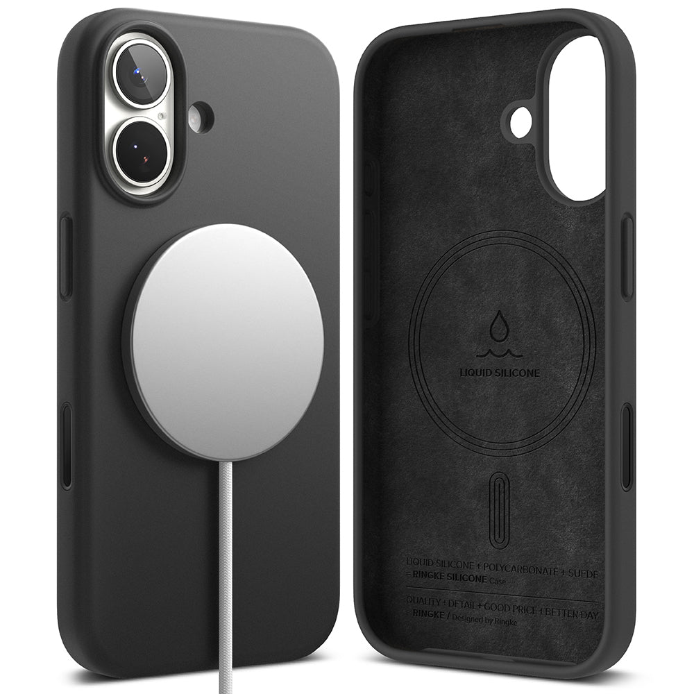 MagSafe-kotelo Apple iPhone 17:lle, Ringke, Silikoni, Musta