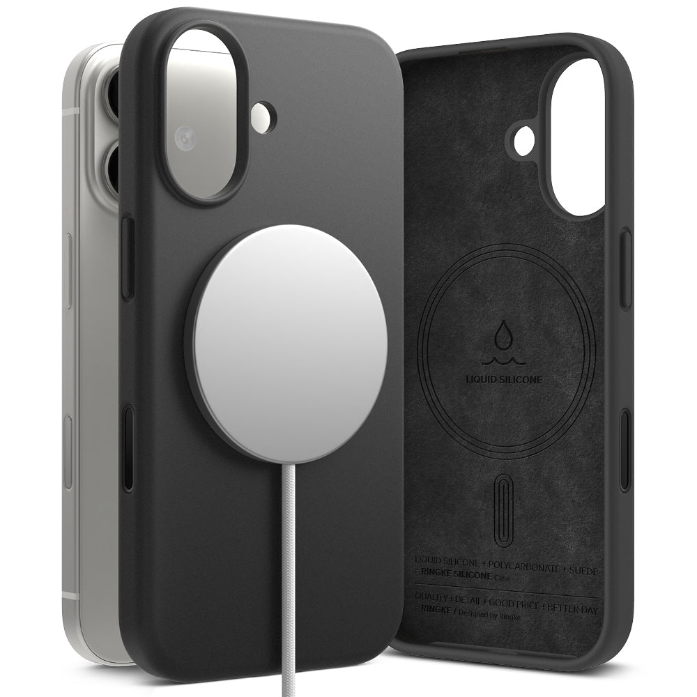 MagSafe-kotelo Apple iPhone 17:lle, Ringke, Silikoni, Musta