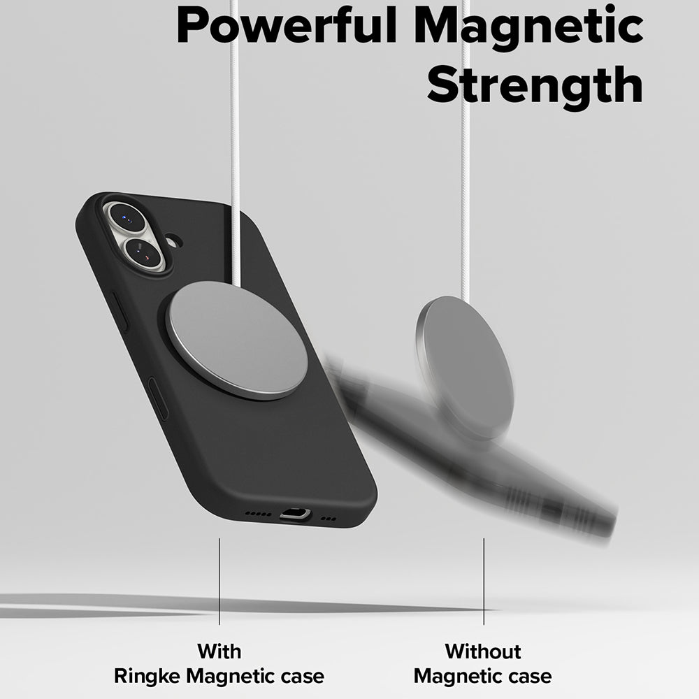 MagSafe-kotelo Apple iPhone 17:lle, Ringke, Silikoni, Musta