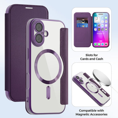 MagSafe-kotelo Apple iPhone 17:lle, Techsuit, SmartMag Book, Violetti
