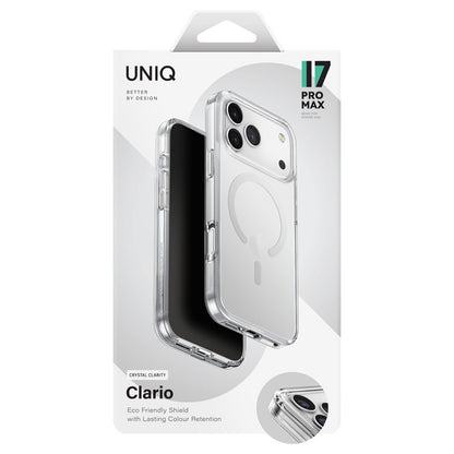 MagSafe-kotelo Apple iPhone 17:lle, UNIQ, Clario MagClick, Läpinäkyvä