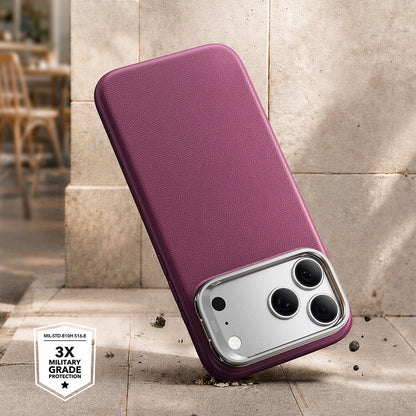 MagSafe-kuori Apple iPhone 18 Pro / 17 Pro:lle, ESR, Atelier jalustalla, Tummanpunainen satiinipintainen