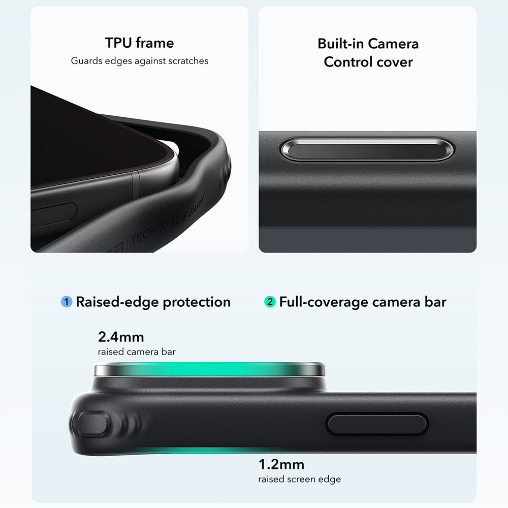 MagSafe-kuori Apple iPhone 18 Pro / 17 Pro:lle, ESR, Classic Hybrid Kickstand, Musta satiini
