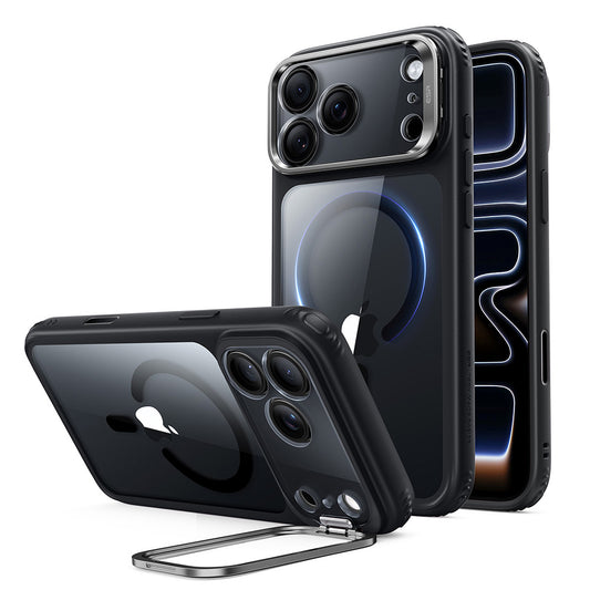 MagSafe-kuori Apple iPhone 18 Pro / 17 Pro:lle, ESR, Classic Hybrid Kickstand, Musta Läpinäkyvä