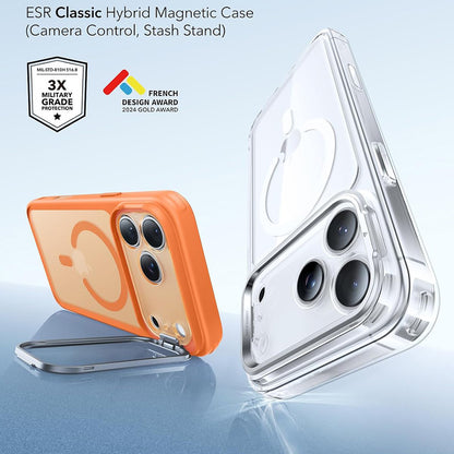 MagSafe-kuori Apple iPhone 18 Pro / 17 Pro:lle, ESR, Classic Hybrid Kickstand, satiininen oranssi