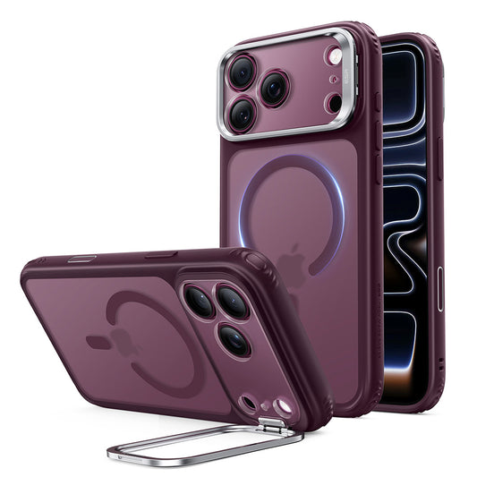 MagSafe-kuori Apple iPhone 18 Pro / 17 Pro:lle, ESR, Classic Hybrid Kickstand, Tummanpunainen satiinipintainen
