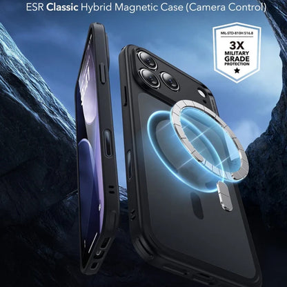 MagSafe-kuori Apple iPhone 18 Pro / 17 Pro:lle, ESR, Classic Hybrid, Musta satiini