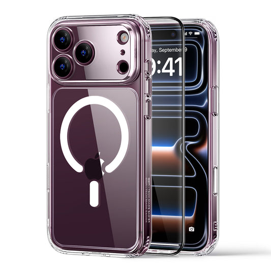 MagSafe-kuori Apple iPhone 18 Pro / 17 Pro:lle, ESR, Classic Hybrid näytönsuojalla, läpinäkyvä