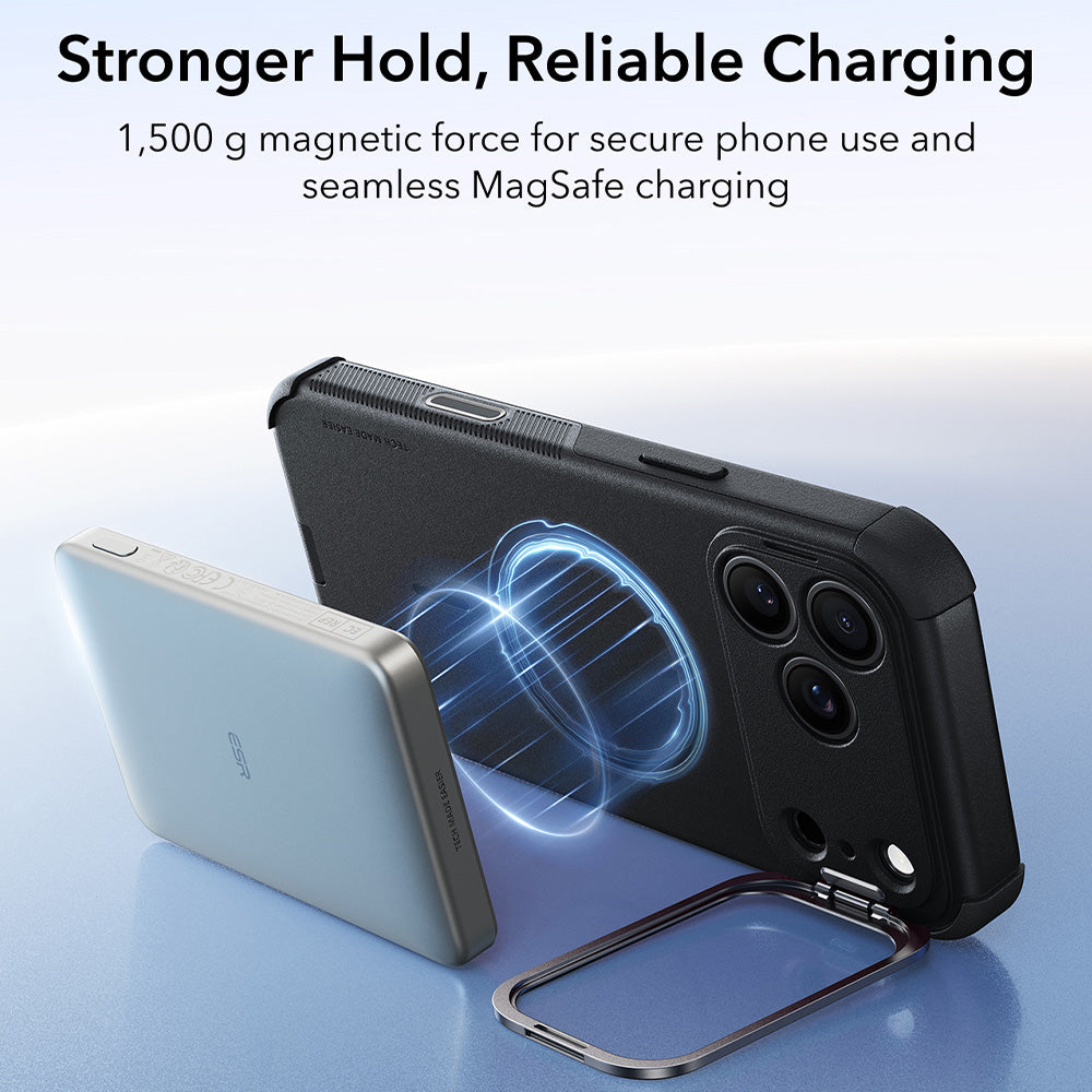 MagSafe-kuori Apple iPhone 18 Pro / 17 Pro:lle, ESR, Cyber Armor Kickstand, Musta